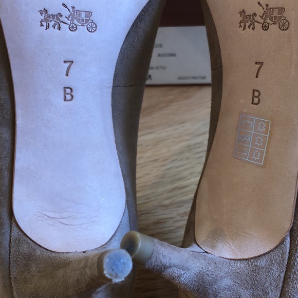 Coach Suede Heels - Stone Size 7B - Picture 6 of 9